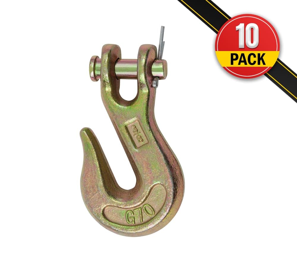 3/8 Grade 70 Forged Alloy Steel Clevis Grab Hooks 10 Pack F586