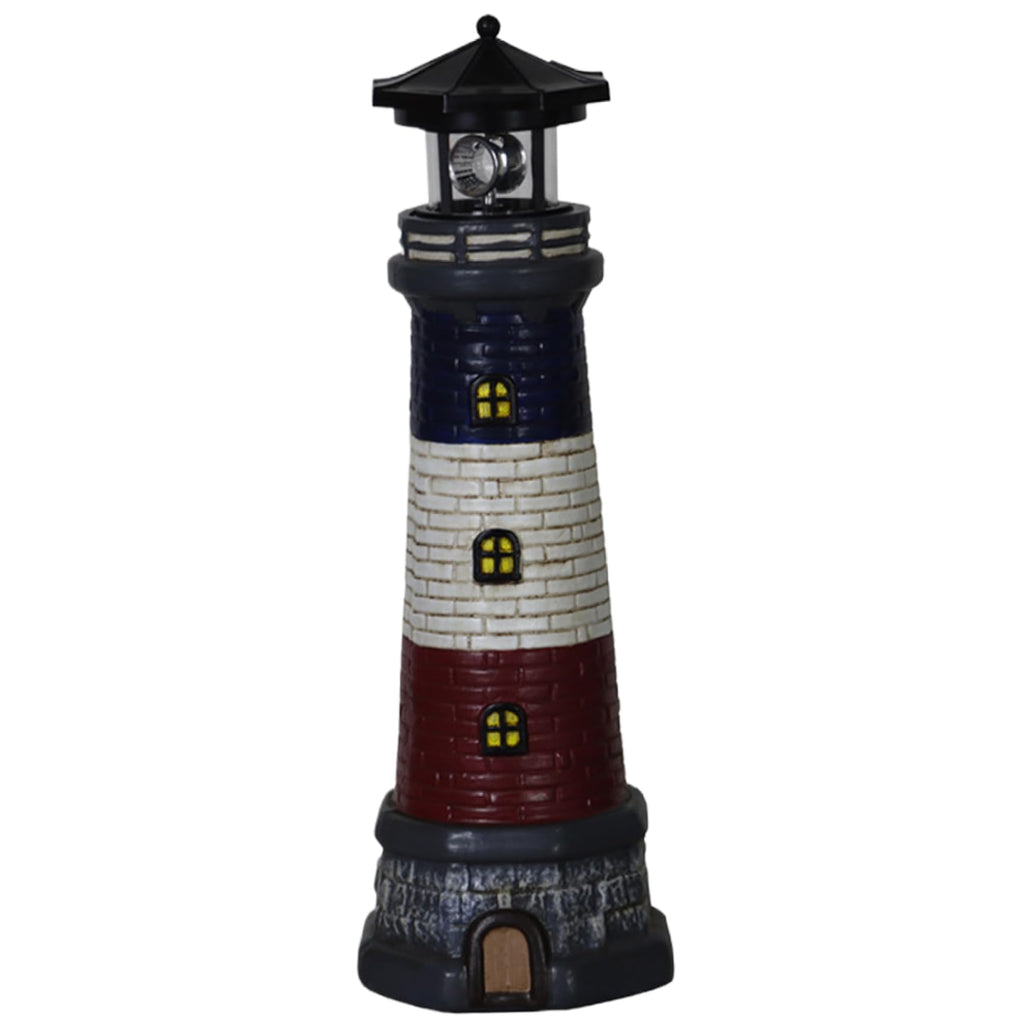 15" Tall Waterproof Resin Lighthouse Lamp with Rotating LED Y15175