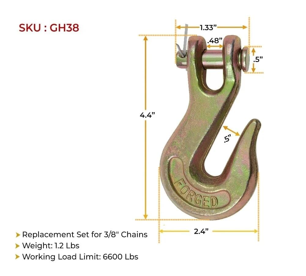 3/8 Grade 70 Forged Alloy Steel Clevis Grab Hooks 10 Pack F586