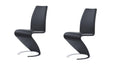 Set of Two Black and Silver Faux Leather Dining Chairs K1632