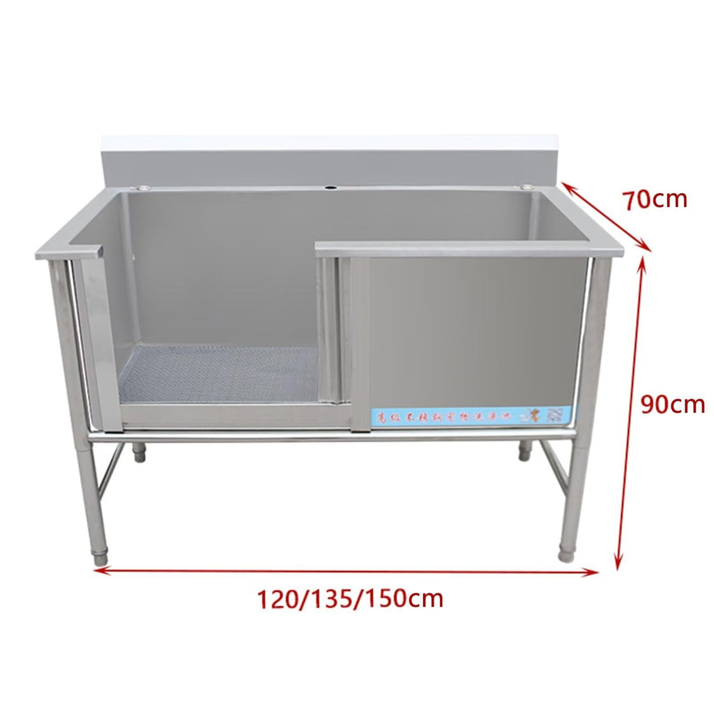 Stainless Steel Dog Grooming Tub with Sliding Door A1287