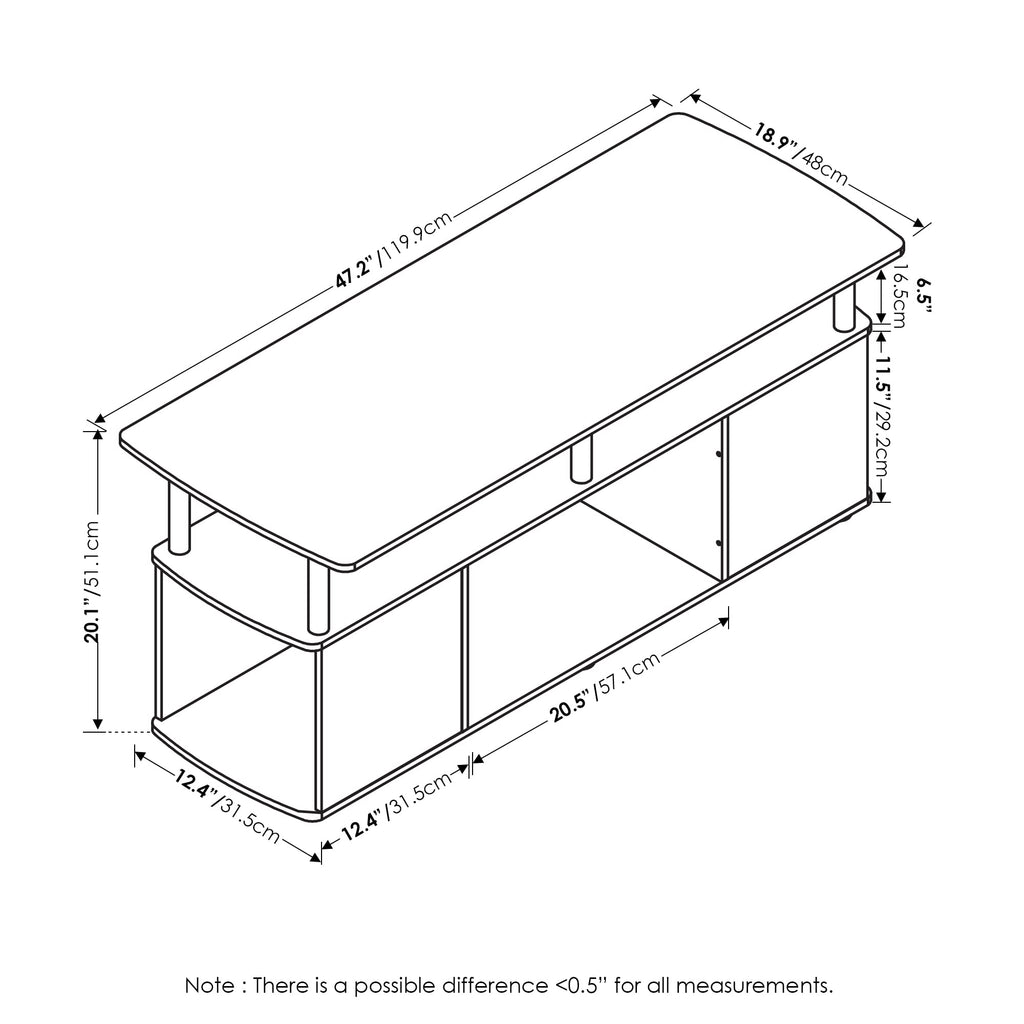 3-Tier TV Stand with Open Shelf up to 50 Inch M99984