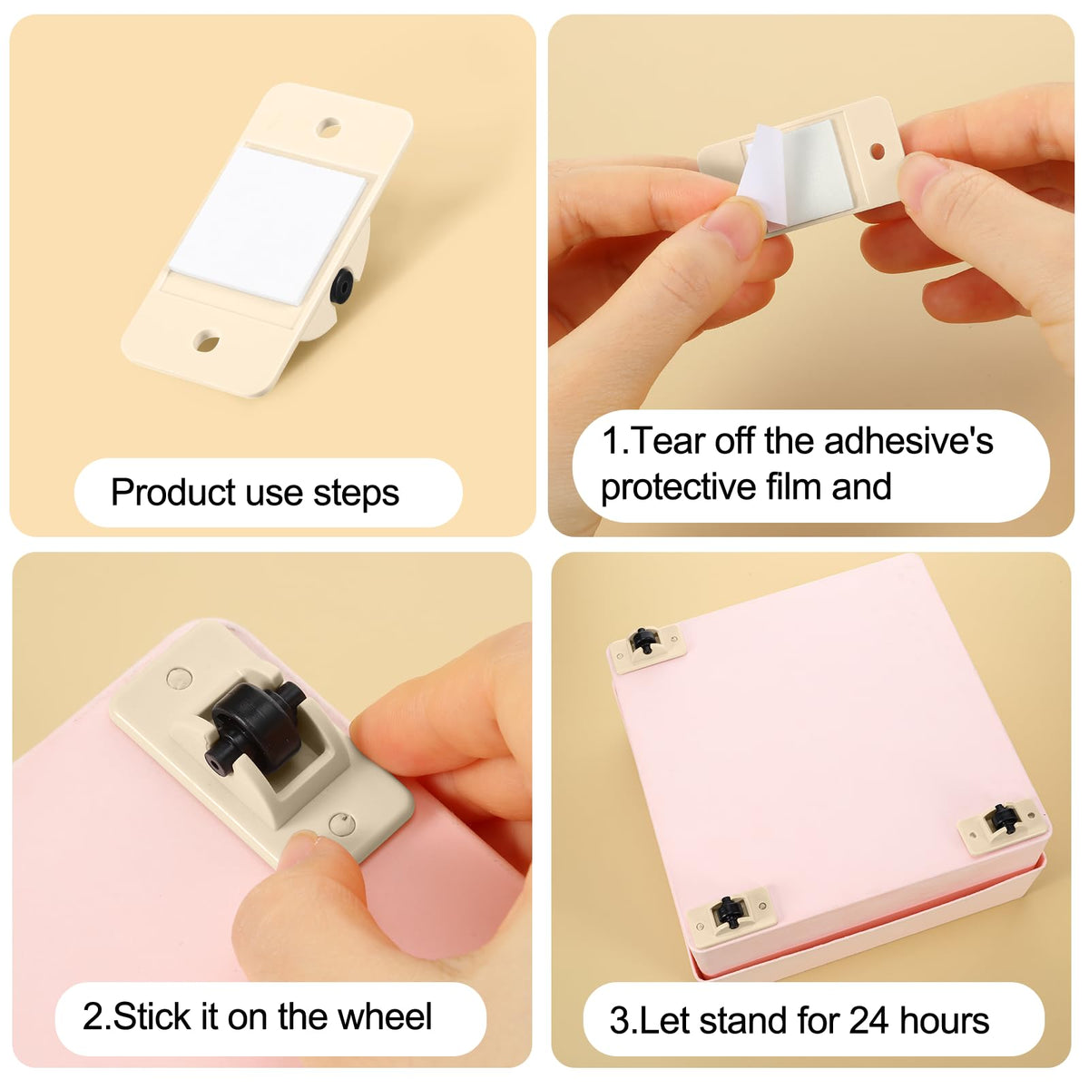 24 Pack Self Adhesive Mini Casters Z369393
