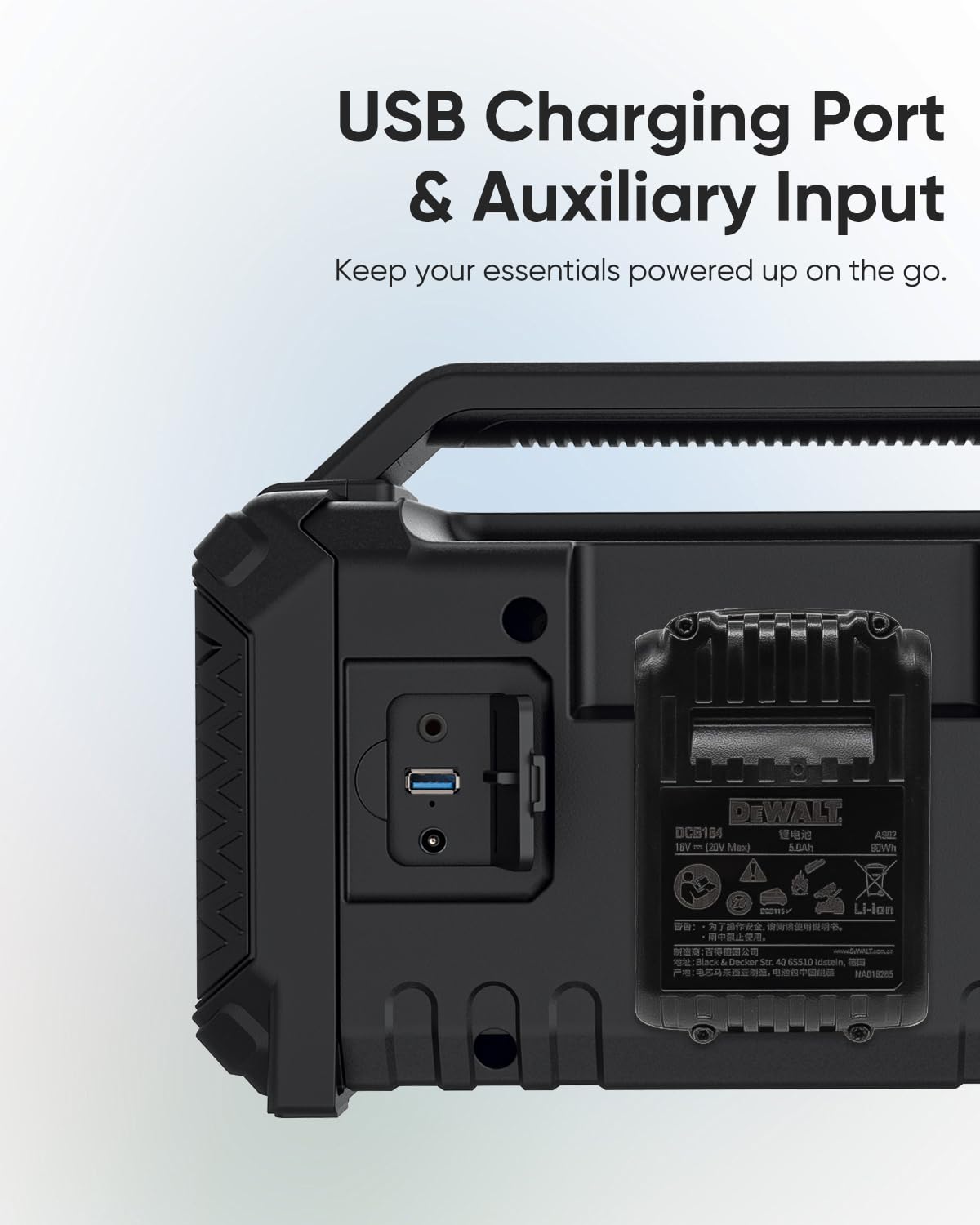 60W Portable Bluetooth Jobsite Speaker with RGB Lights P370880