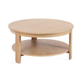 Round Two-Tier Wood Coffee Table with Storage H272826