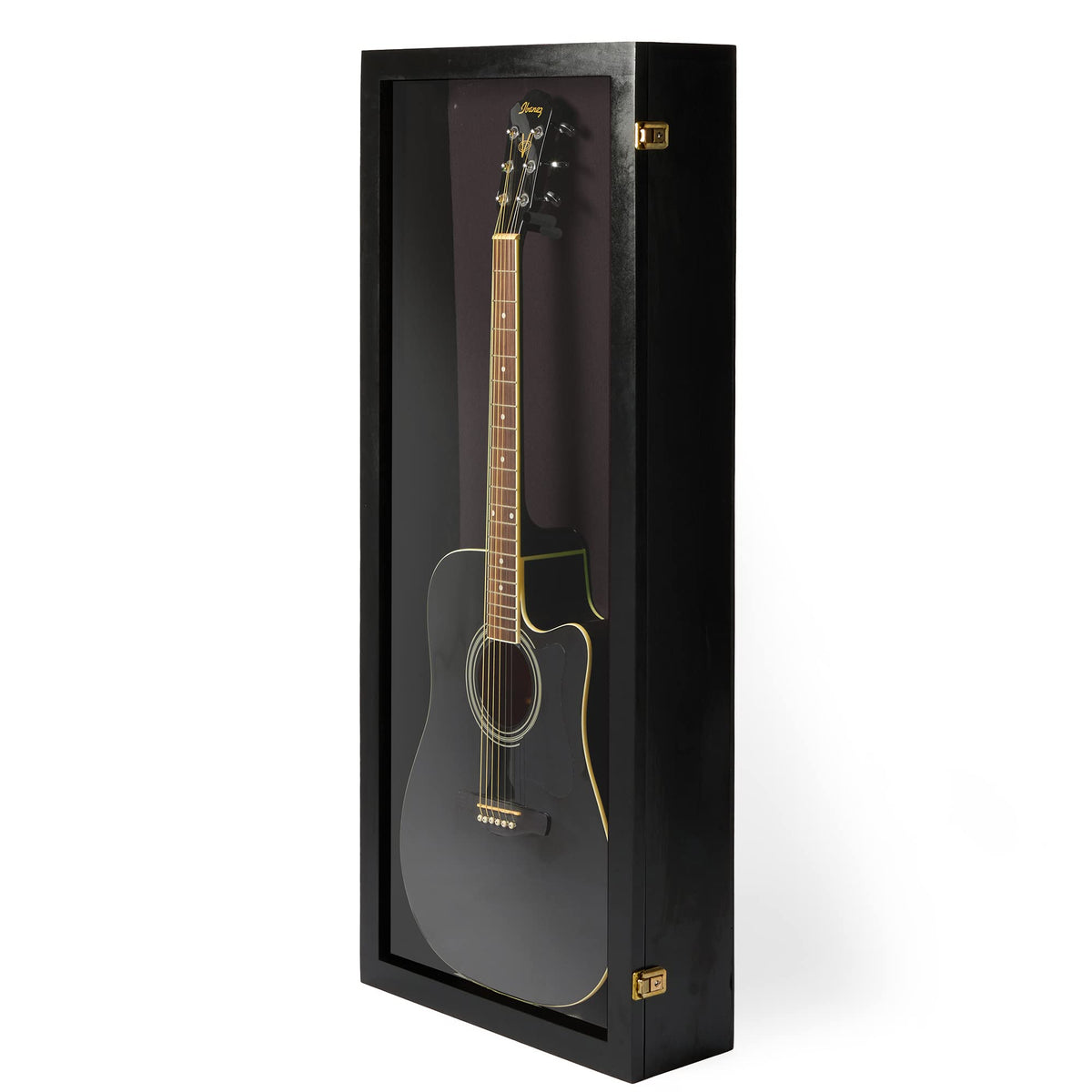 Acoustic Guitar Display Case Wall Mount Black P542