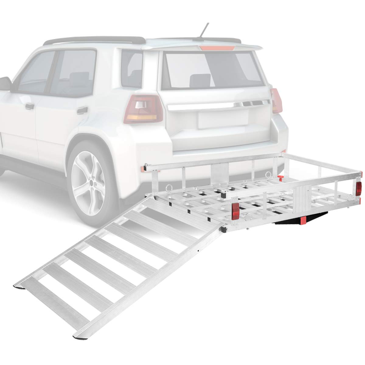 Aluminum Hitch Cargo Carrier with Ramp W5327