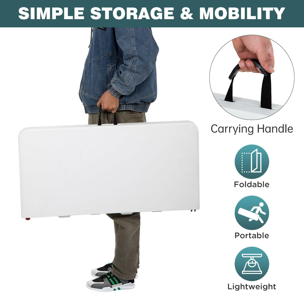 34" White Folding Plastic Table B582252