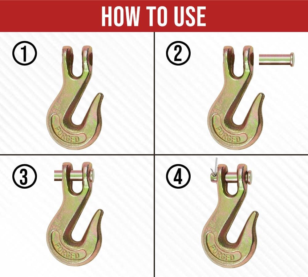 3/8 Grade 70 Forged Alloy Steel Clevis Grab Hooks 10 Pack F586