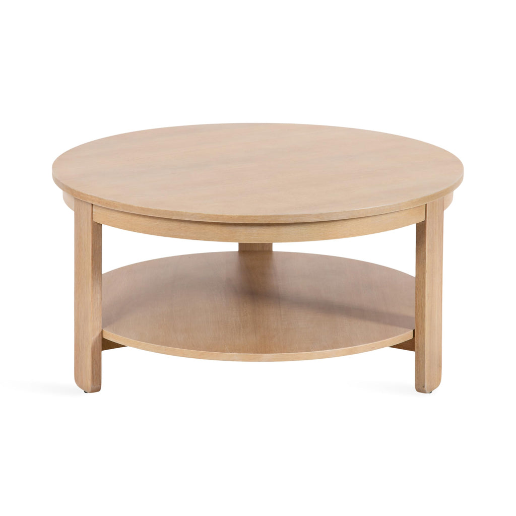 Round Two-Tier Wood Coffee Table with Storage H272826