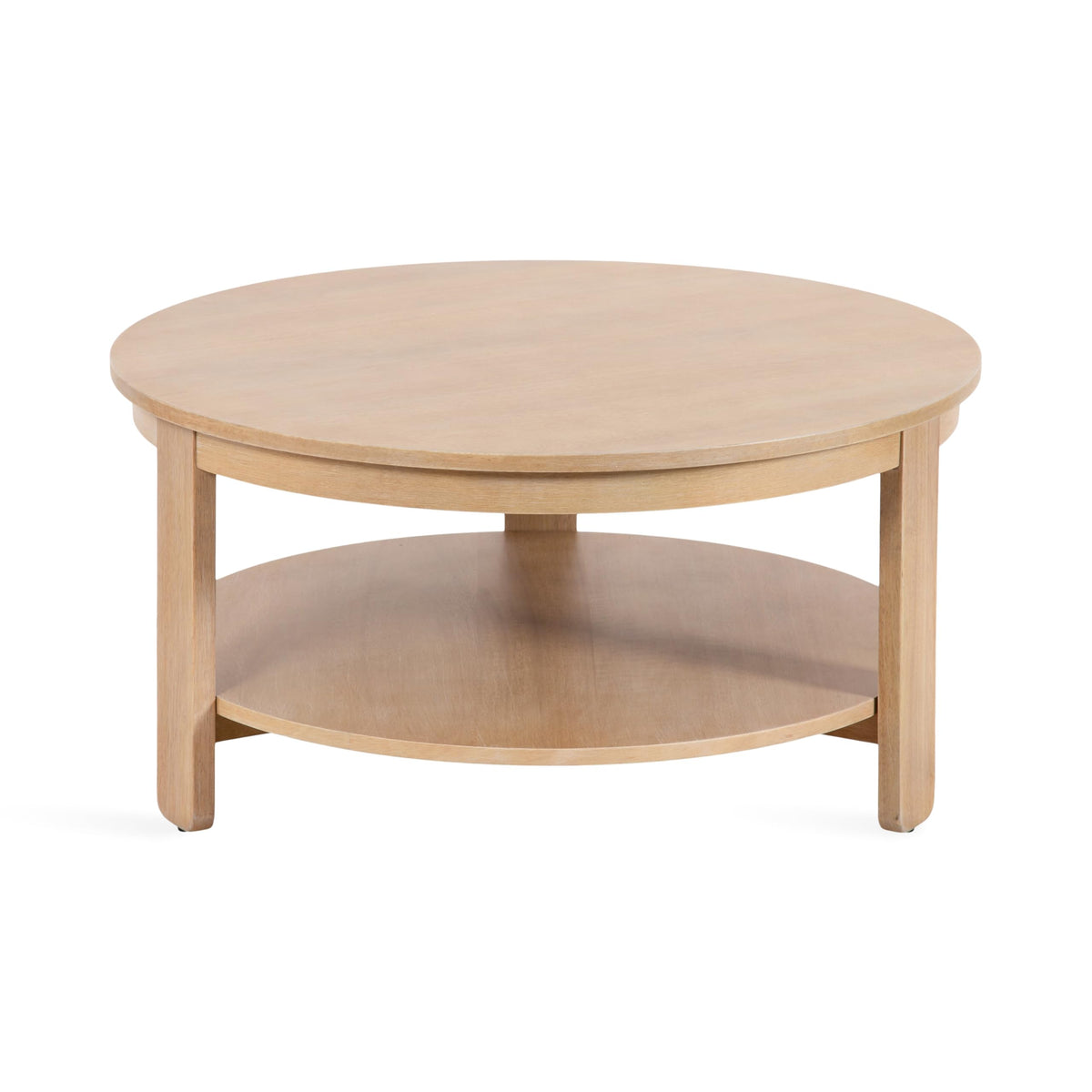 Round Two-Tier Wood Coffee Table with Storage H272826