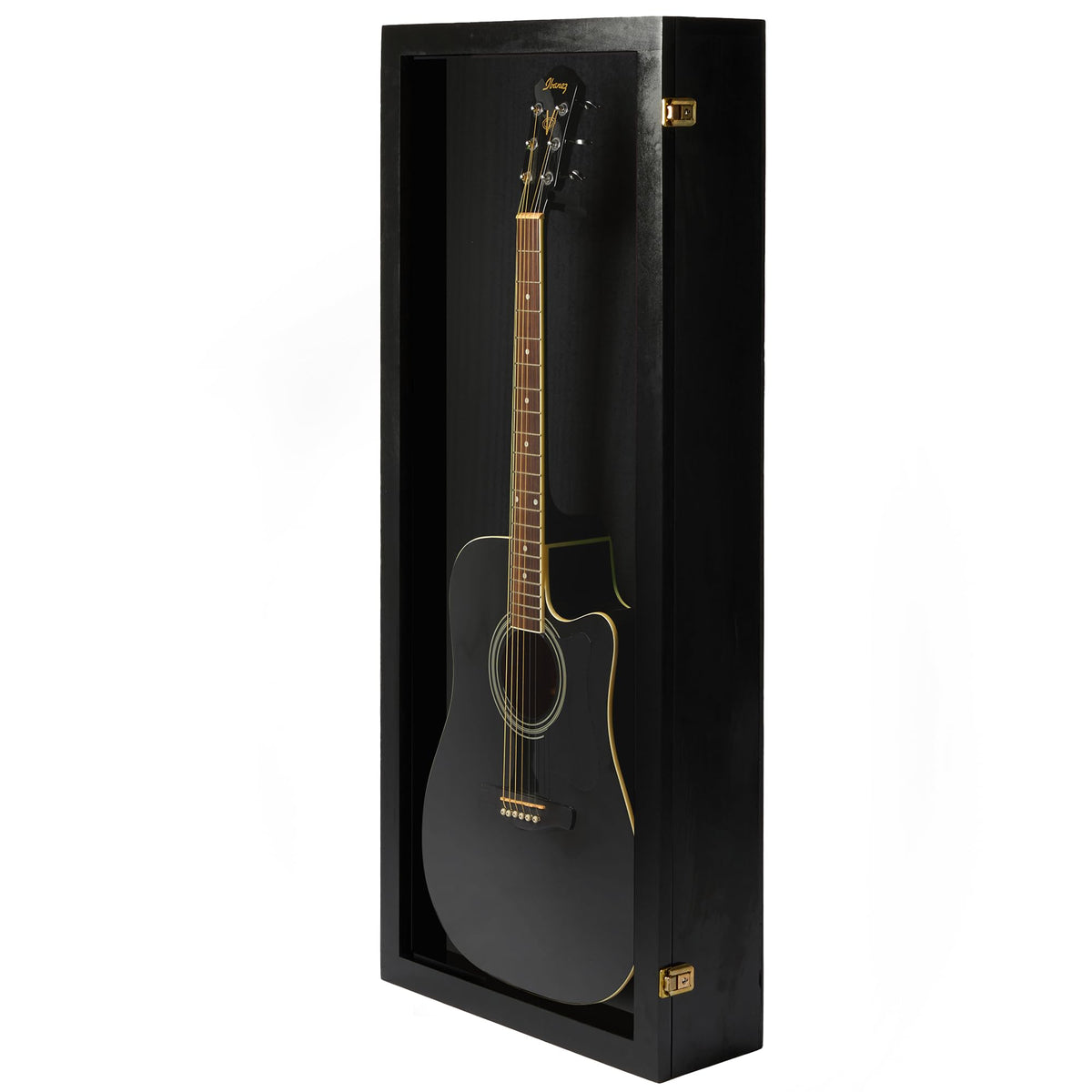 Acoustic Guitar Display Case Wall Mount Black P542
