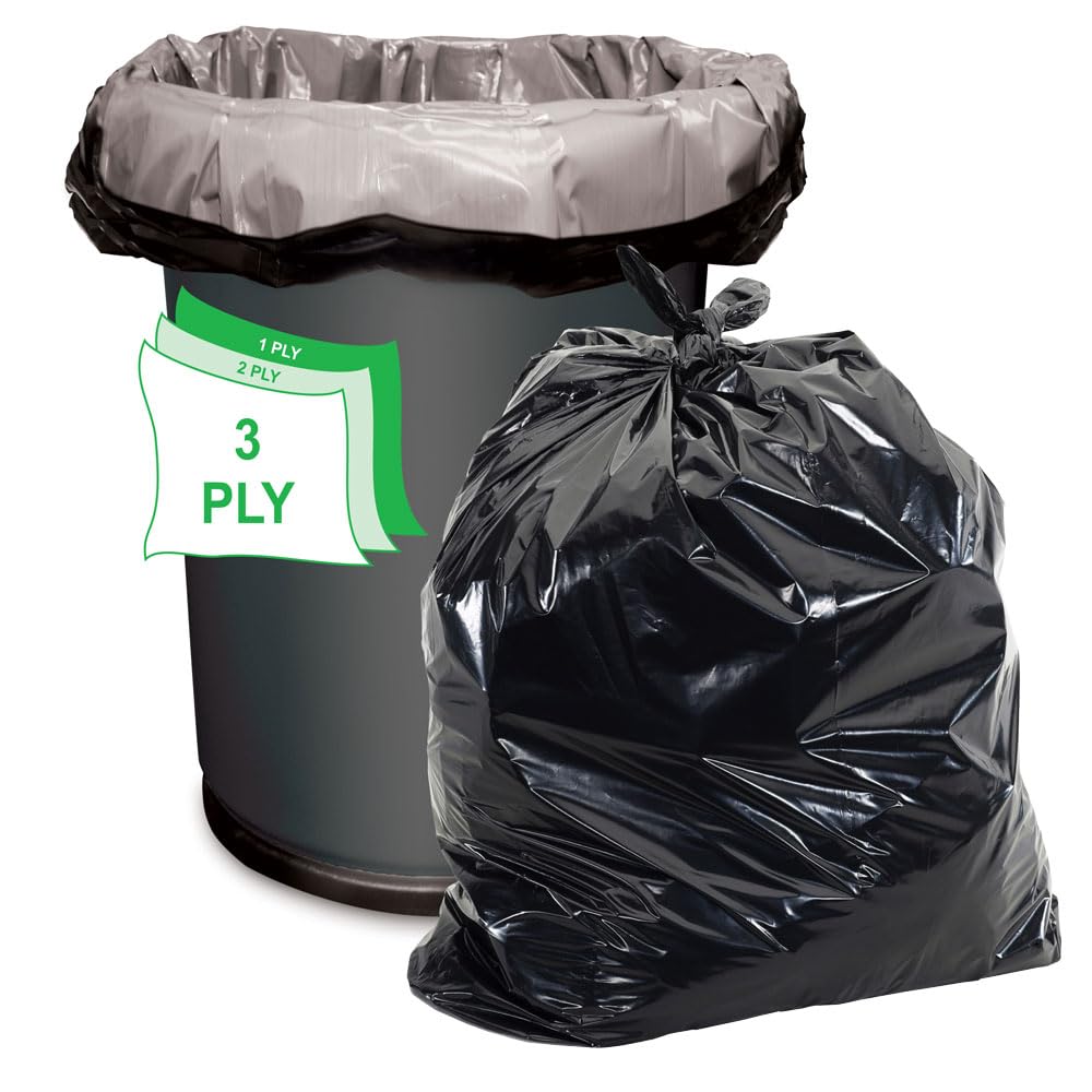 40-45 Gallon Black Heavy Duty Trash Bags Pack of 100 U946