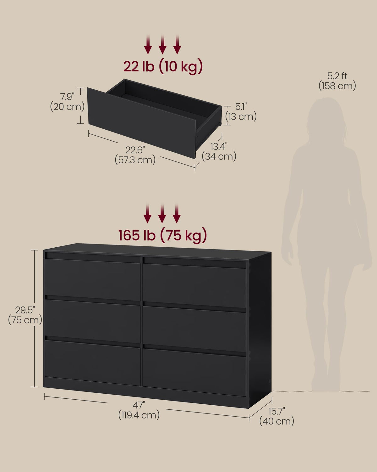 6 Drawer Dresser W461