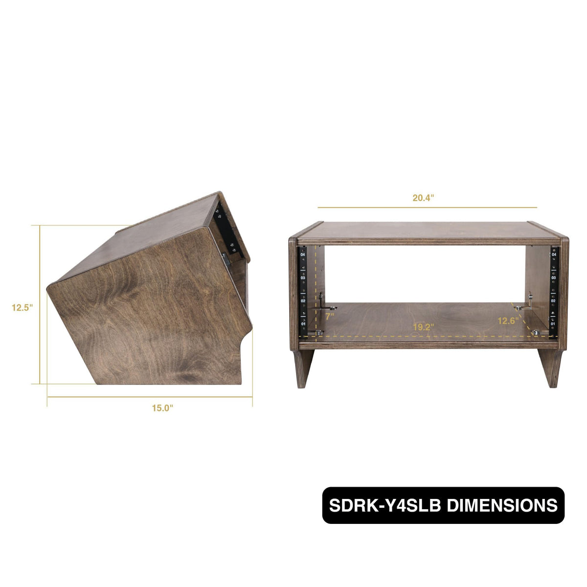 4U Angled Desktop Studio Rack with Baltic Birch Plywood T640946