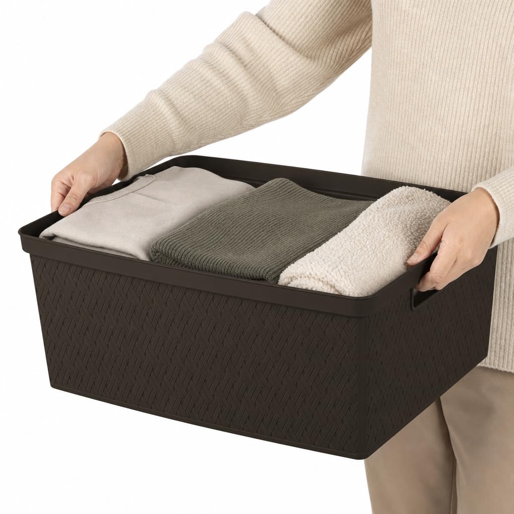 Brown 4 Drawer Plastic Storage Tower H658194