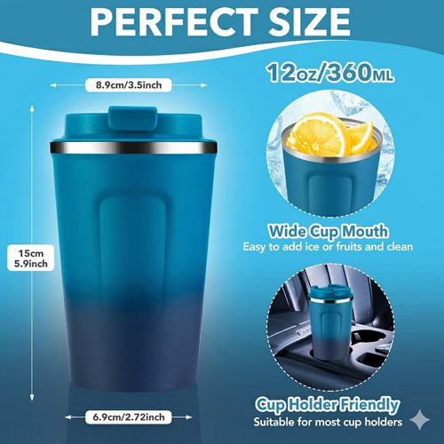 12 oz Insulated Stainless Steel Travel Coffee Mug 2 Pack C22045