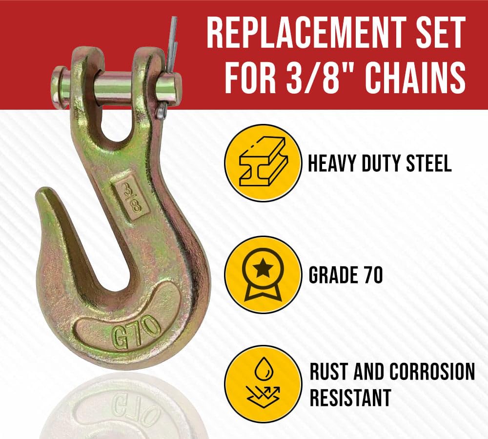 3/8 Grade 70 Forged Alloy Steel Clevis Grab Hooks 10 Pack F586
