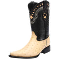 White Snip Toe Leather Western Boots Y924