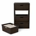 Brown 4 Drawer Plastic Storage Tower H658194