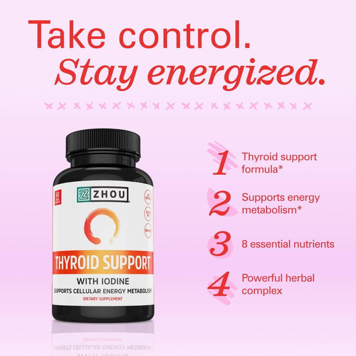 Thyroid Support Supplement 60 Veggie Capsules C5595