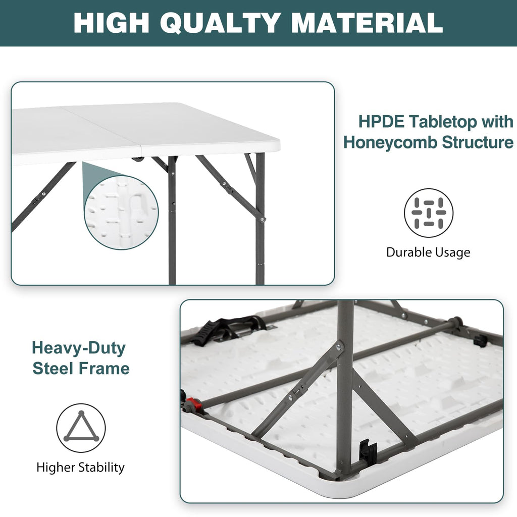 34" White Folding Plastic Table B582252