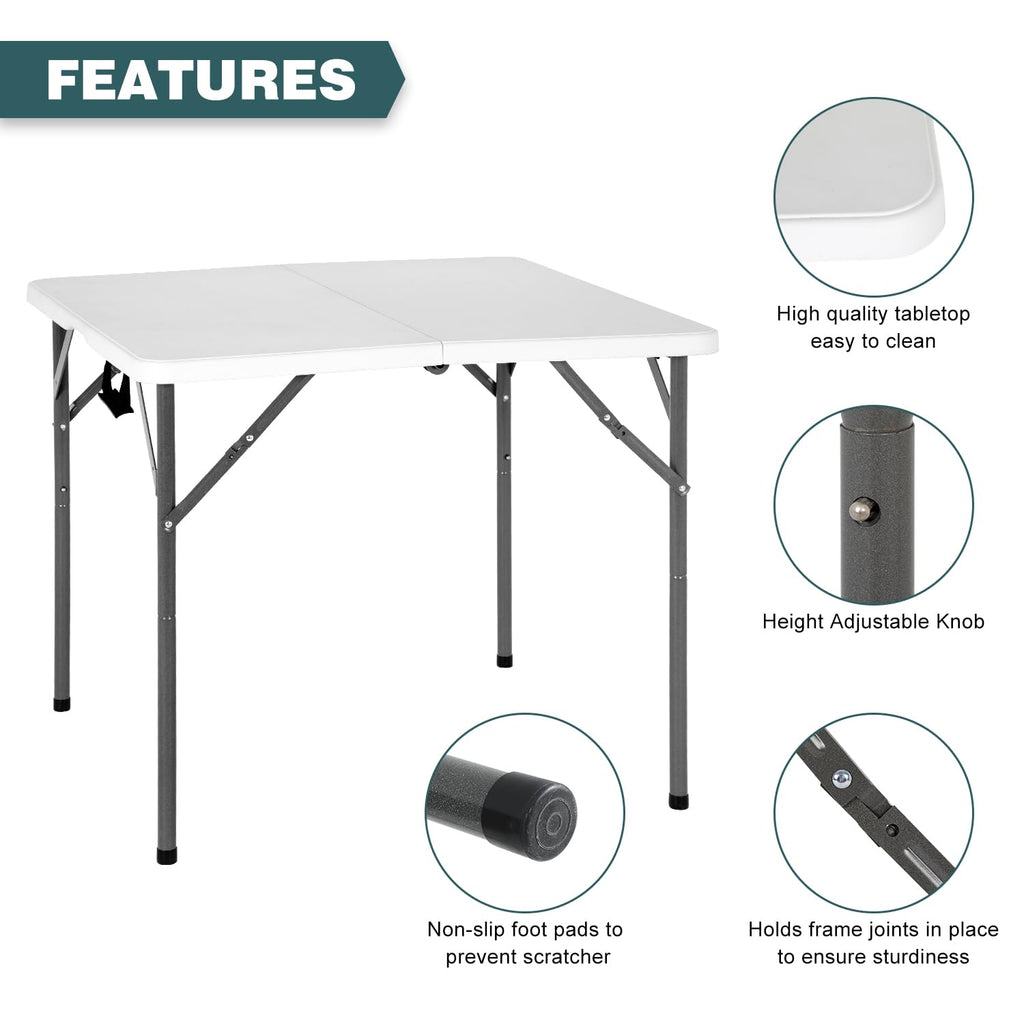 34" White Folding Plastic Table B582252