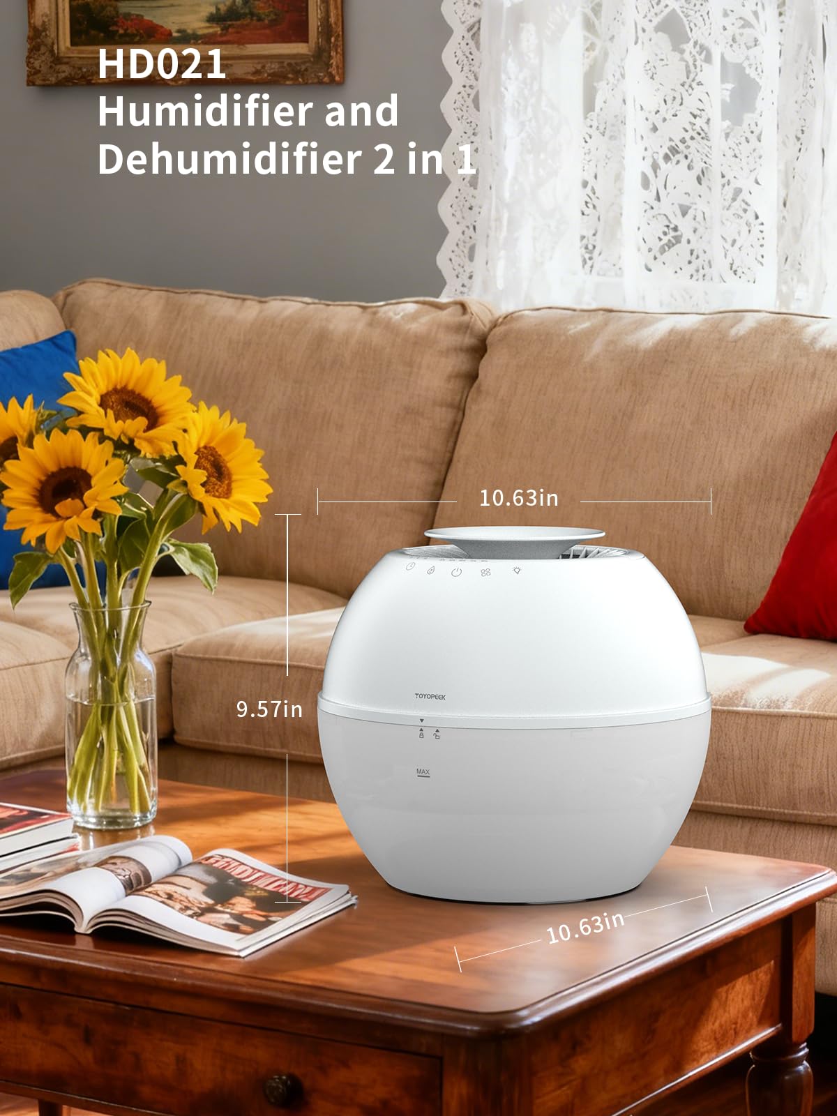 2-in-1 Dehumidifier & Humidifier with Purifier, 101oz Tank K539386