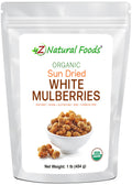 Organic White Mulberries Sun Dried 1 lb A831
