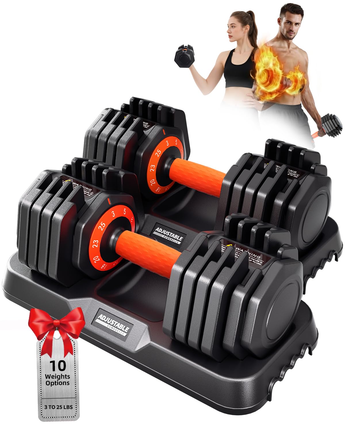 Adjustable Dumbbell Set 25lb/50lb K968