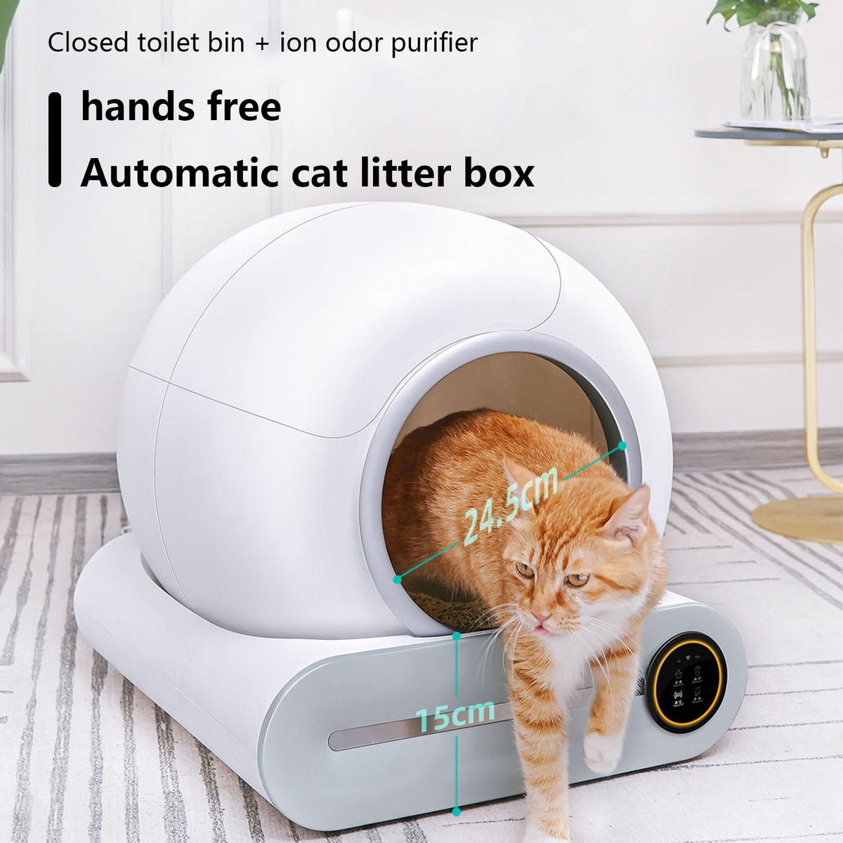 Covered Self-Cleaning Litter Box with Disposable Trays Q5770