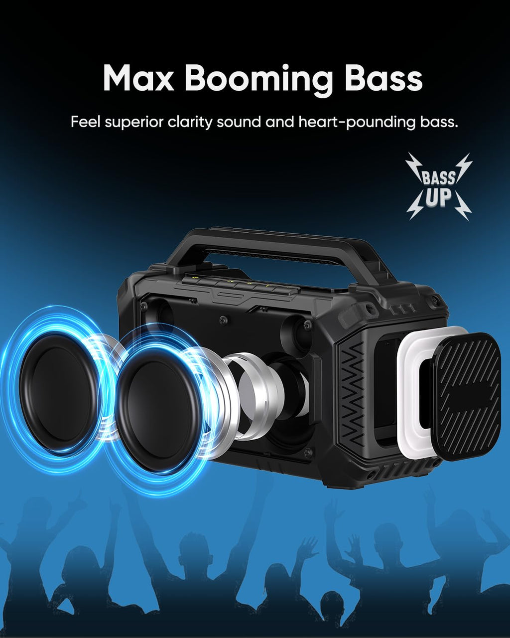 60W Portable Bluetooth Jobsite Speaker with RGB Lights P370880