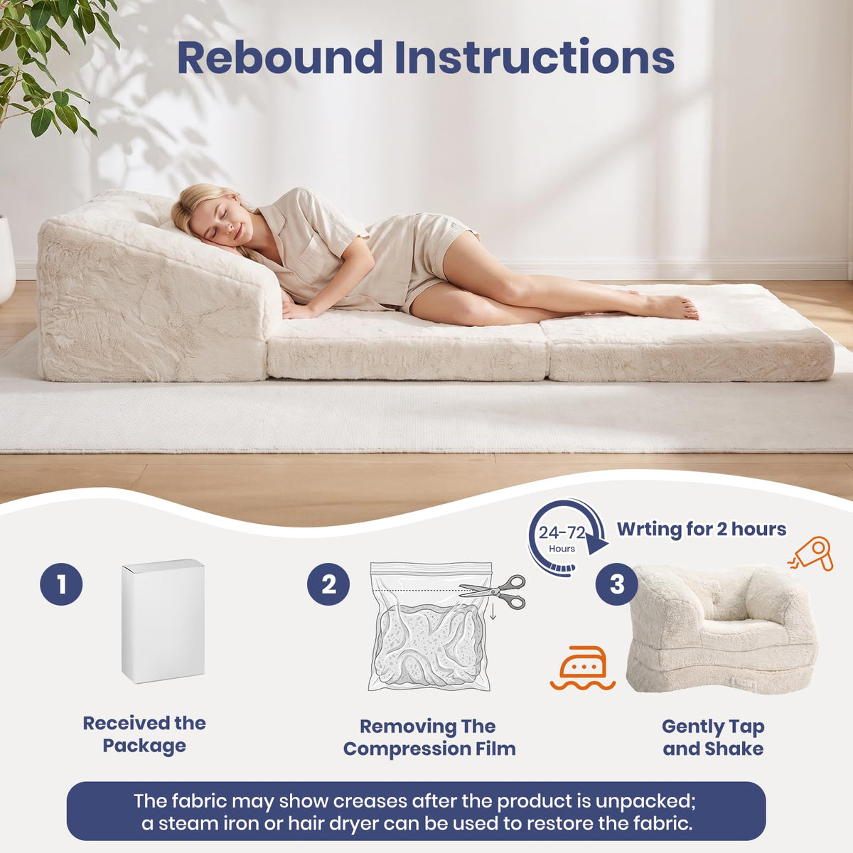 Convertible Folding Sofa Bed 2 in 1 Portable Floor Couch A1431
