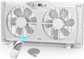 Twin Window Fan with 9-Inch Blades, 3 Speeds, Thermostat Control Z28105