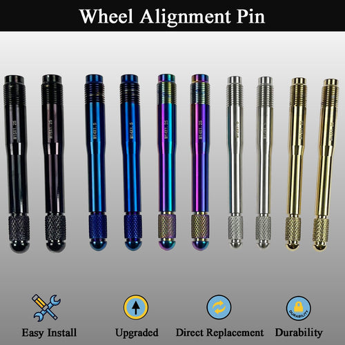 10PC Alloy Steel Wheel Alignment Pins Kit M12x1.5/1.25/M14x1.5/1.25/M15*1.25 Lug Bolt Guide Tool V632513