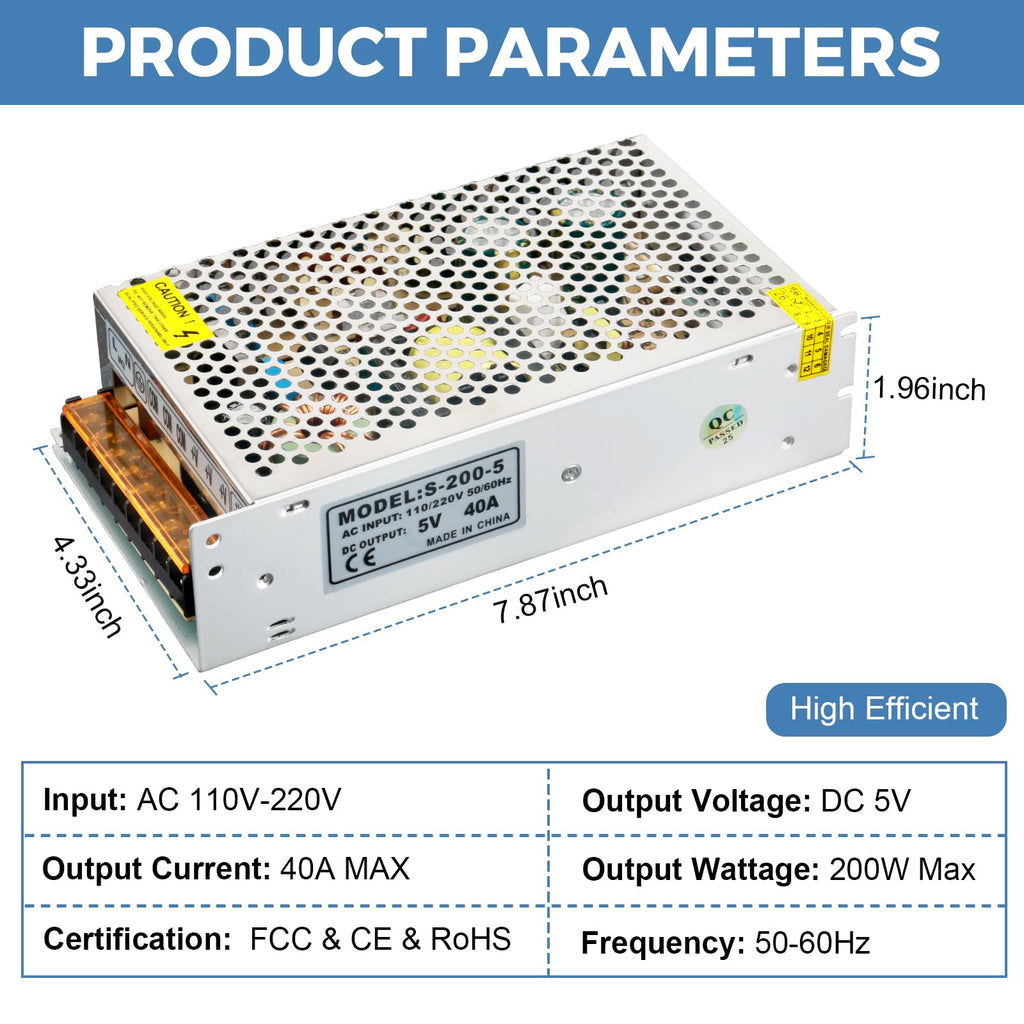 5V 40A Switching Power Supply Y68976