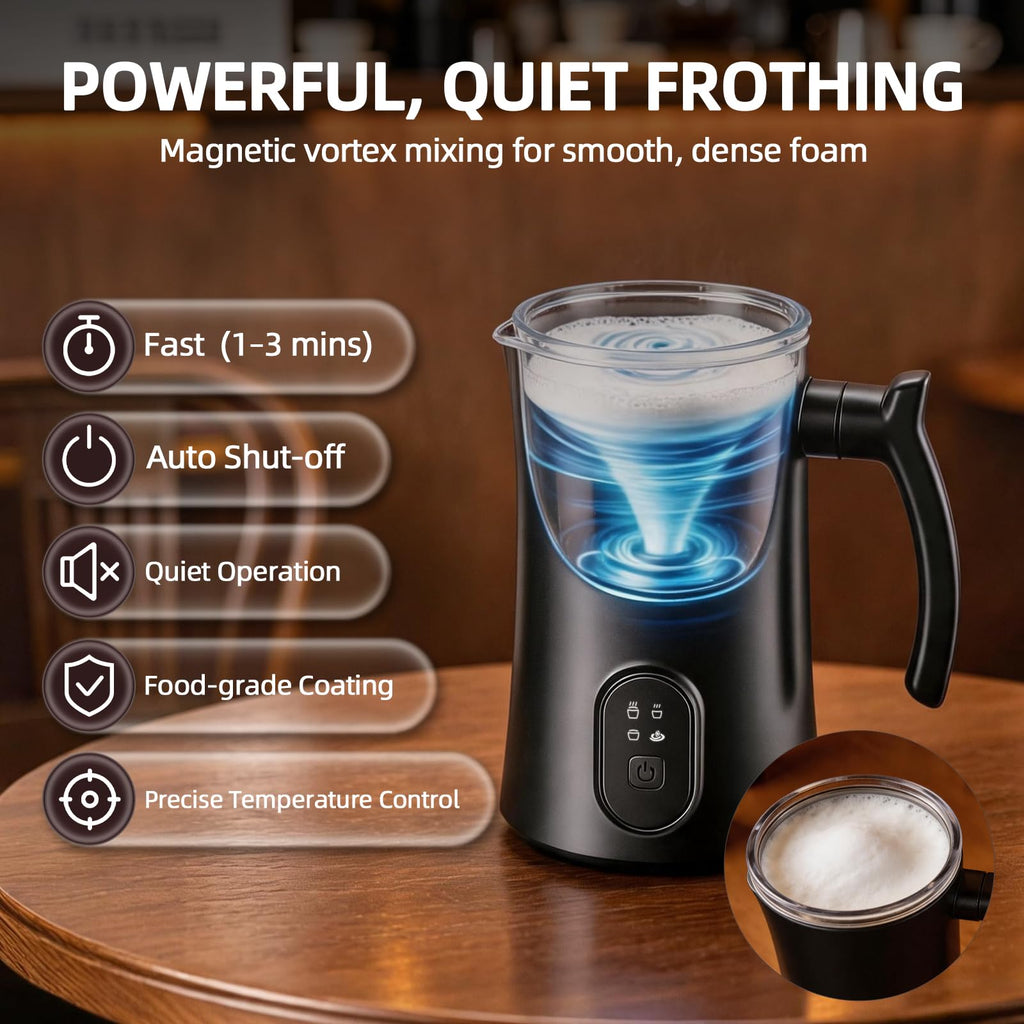 4-in-1 Electric Milk Frother and Steamer Black K856