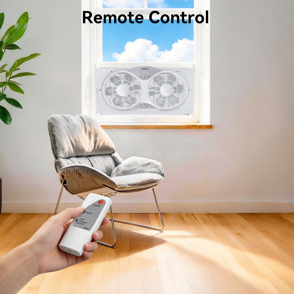 9" Twin Window Fan with Remote T32889