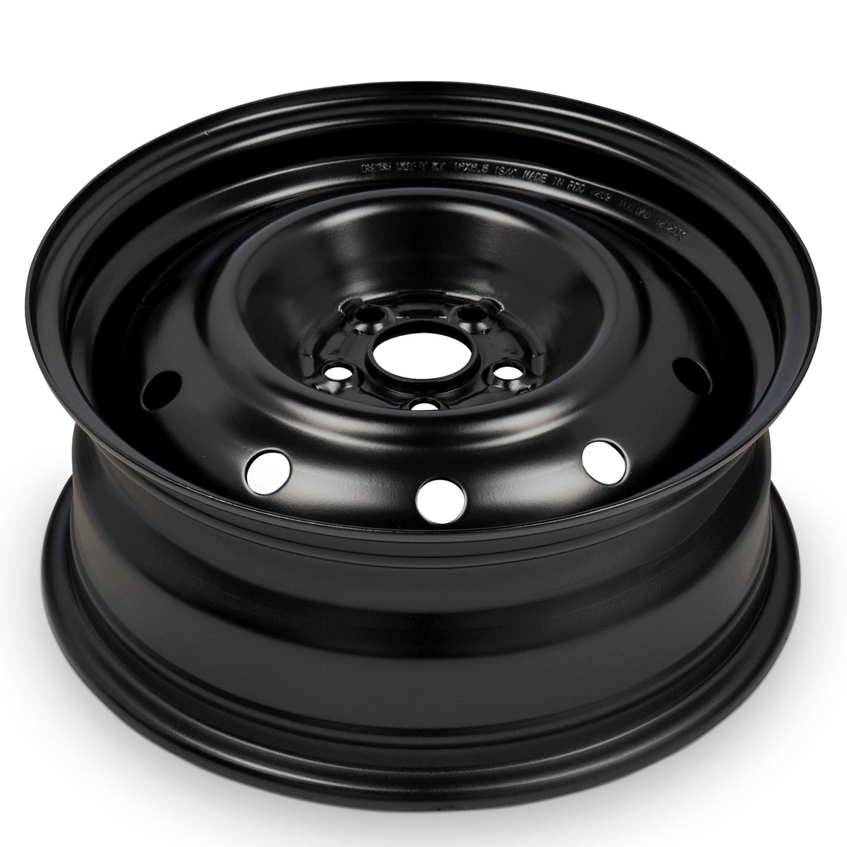 16x6.5 in Steel Wheel Rim 5 Lug 100mm 55mm Offset 56.1mm CB Powder-Coated Black C252