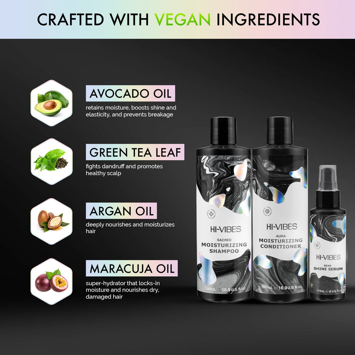 Vegan Argan Oil Shampoo Conditioner and Serum Set D532