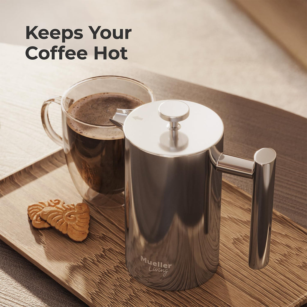 20oz Stainless Steel French Press Coffee Maker O27563