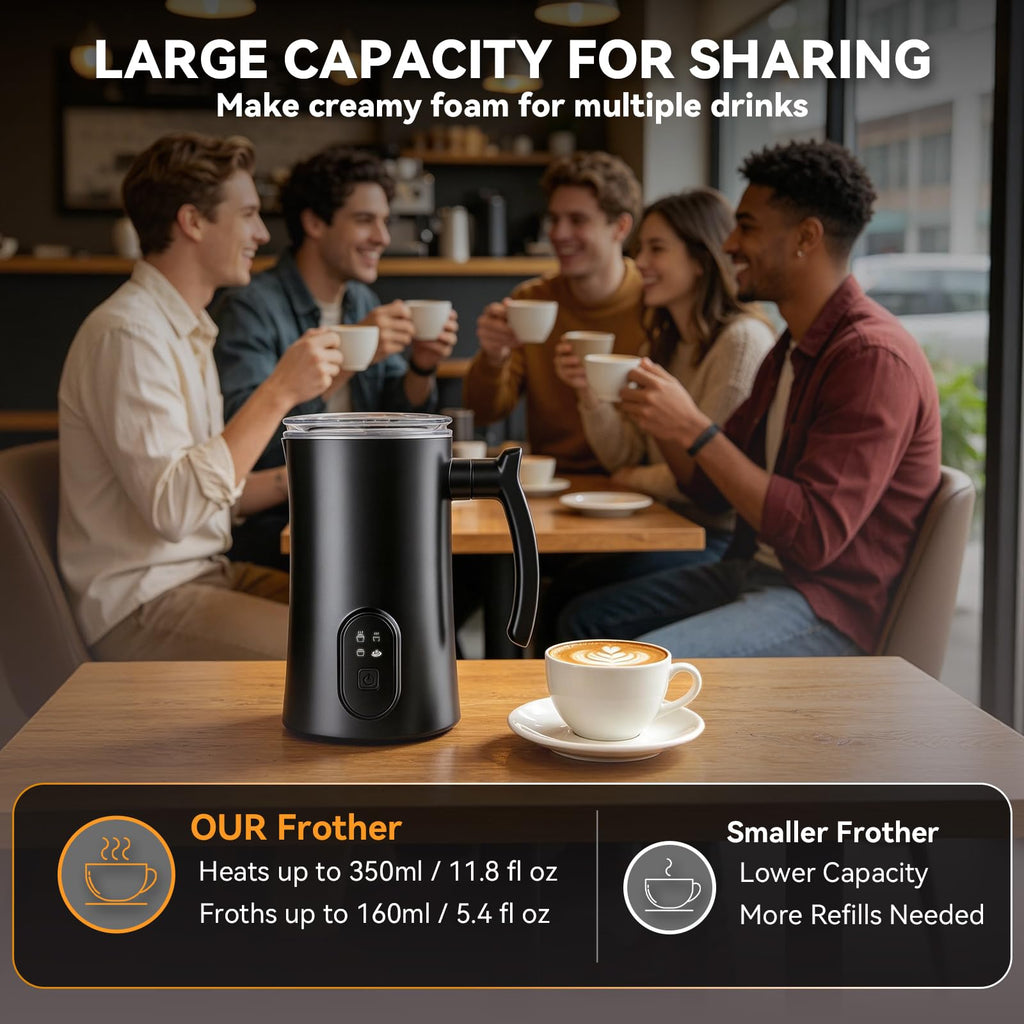 4-in-1 Electric Milk Frother and Steamer Black K856