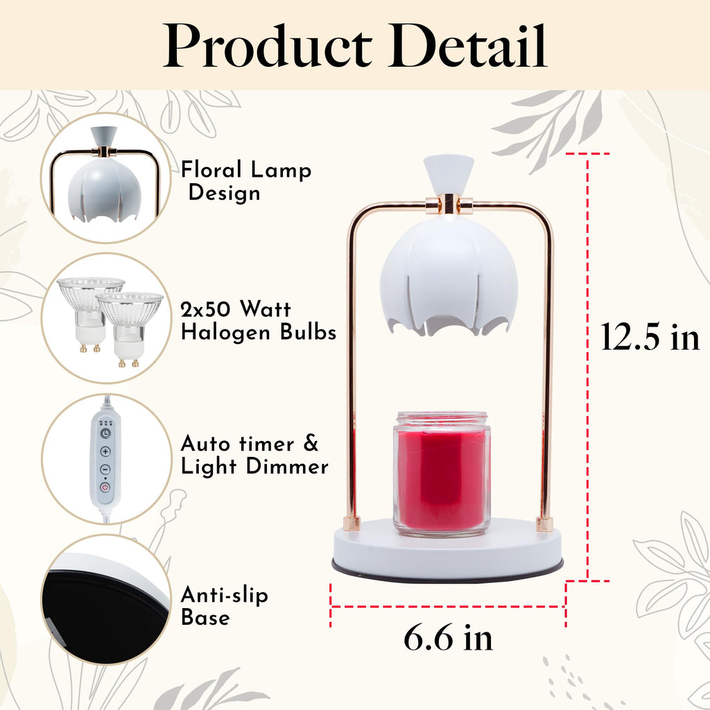Electric Candle Warmer Lamp with Timer & Dimmer H860256