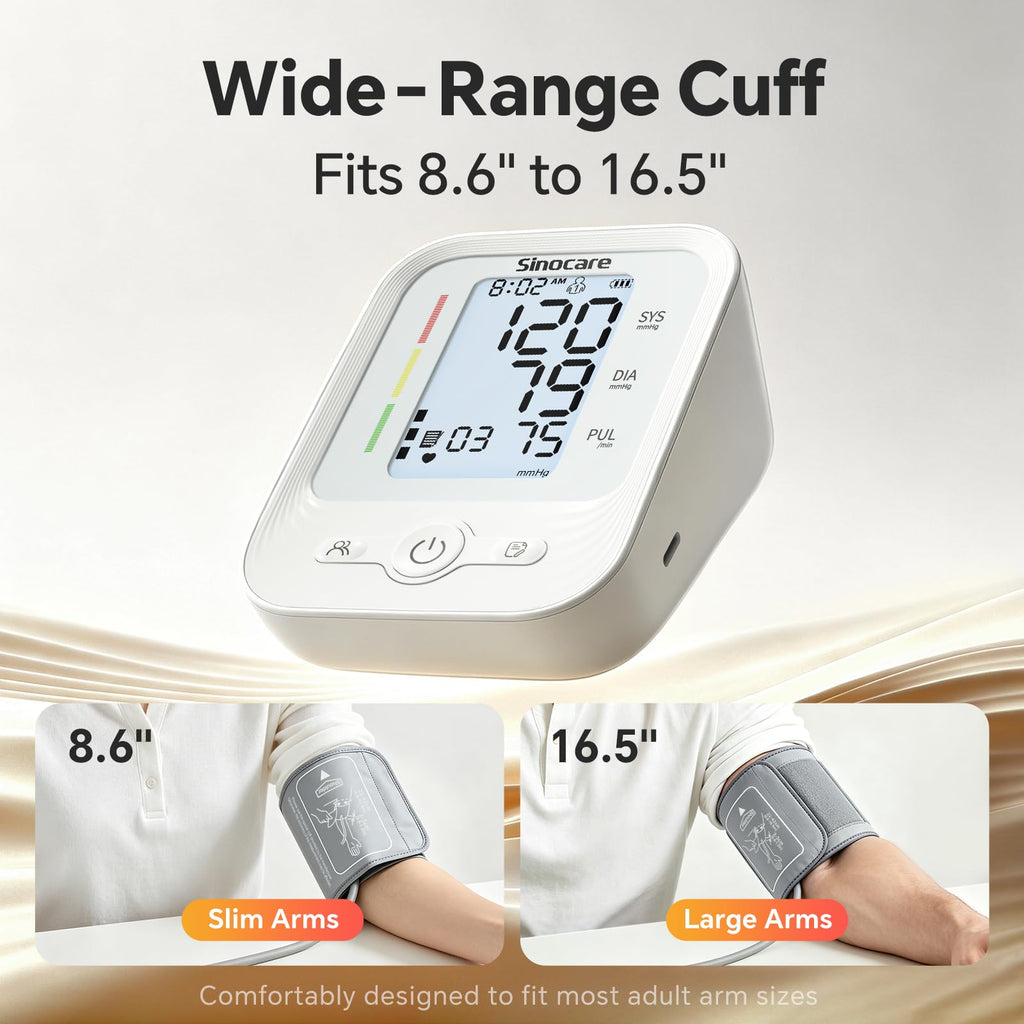 Upper Arm Blood Pressure Monitor with Adjustable Cuff T506924