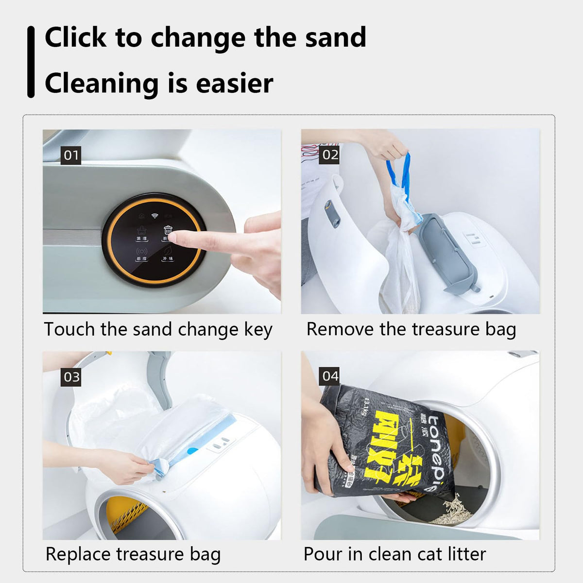 Covered Self-Cleaning Litter Box with Disposable Trays Q5770
