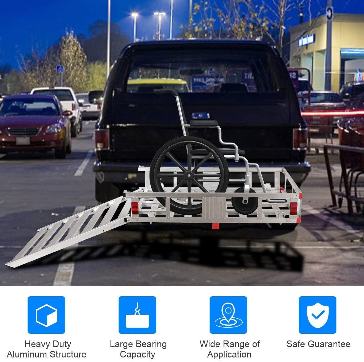 Aluminum Hitch Cargo Carrier with Ramp W5327