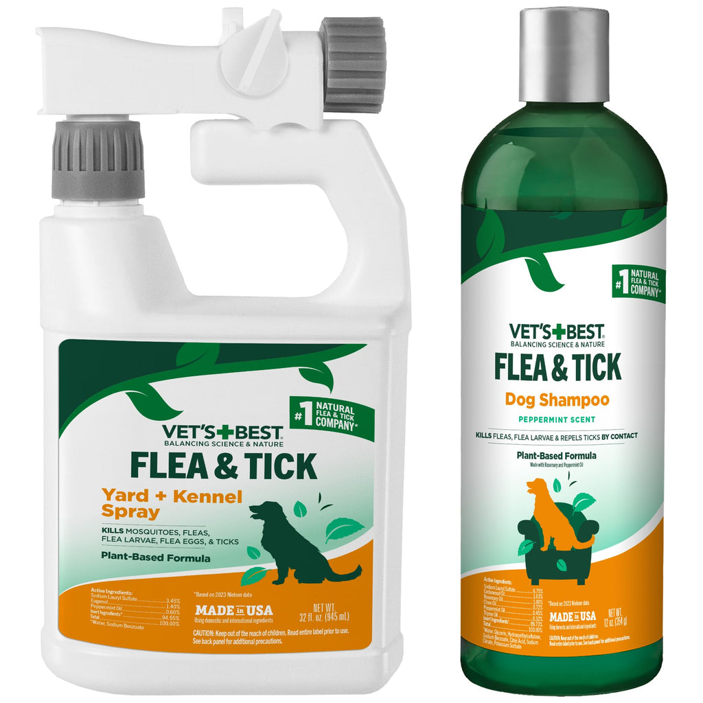 32 oz Flea and Tick Spray + 12 oz Dog Shampoo N9872
