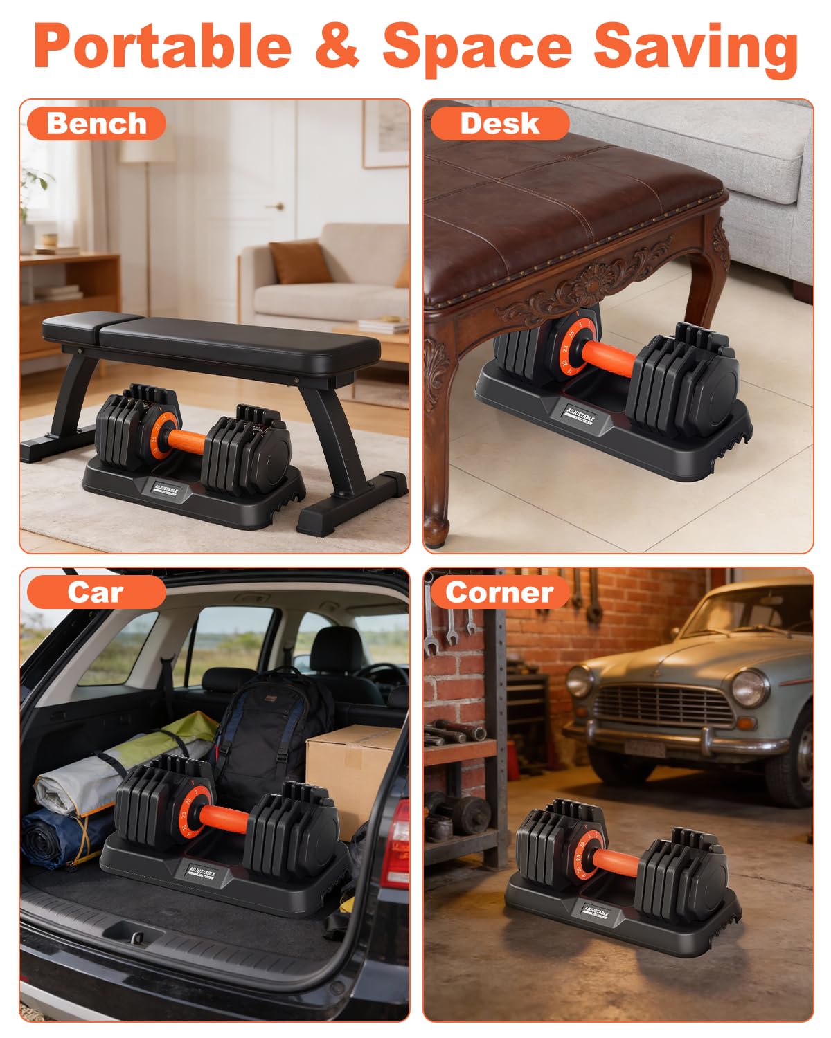 Adjustable Dumbbell Set 25lb/50lb K968