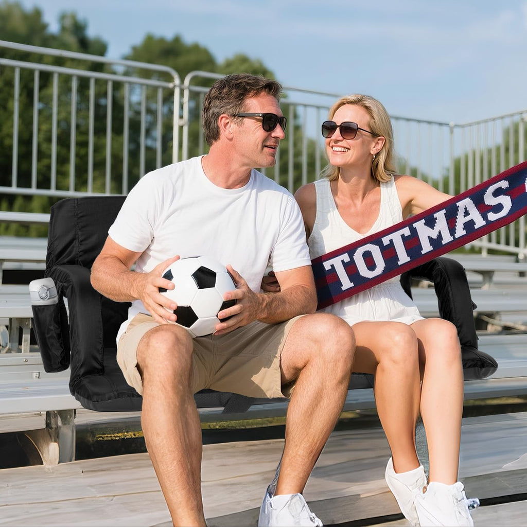 Stadium Seats with Back Support 2.5'' Thick Cushion 6 Adjustable Angle Bleacher Seat with Armrest W689