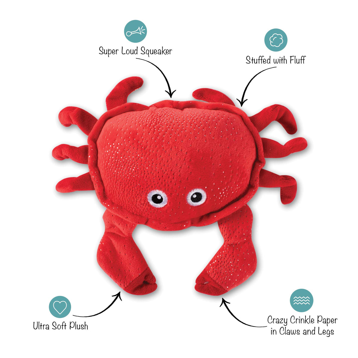 Squeaker Pet Toy Crab Medium H8910